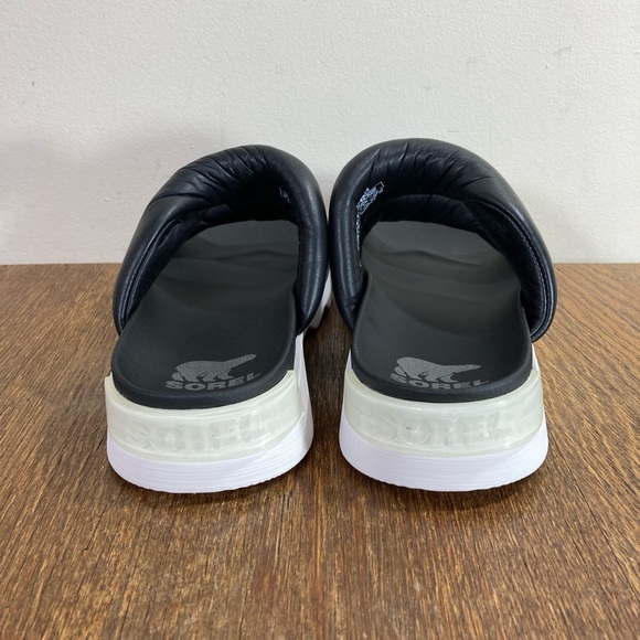 New Sorel Viibe Twist Slide Sandal Women’s Various Sizes Black/Sea Salt - Picture 4 of 7